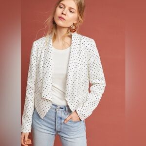 Cartonnier by Anthropologie White Polka Dot Blazer NWT